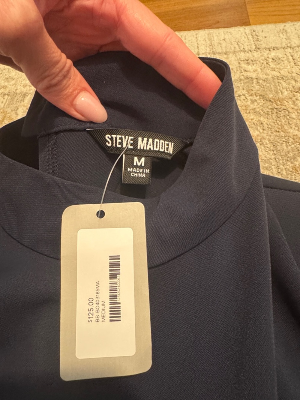Steve Madden Navy Sleeveless Belted Wide-Leg Jumpsuit - Picture 4 of 8